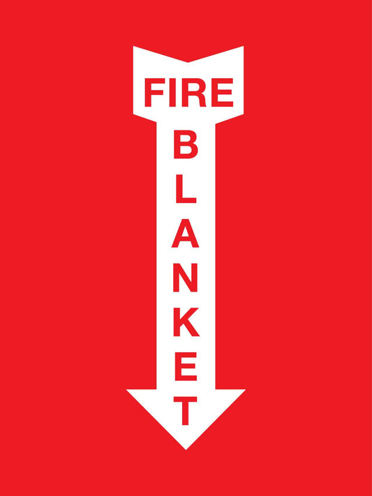 Fire Blanket Arrow Down Sign - New Signs
