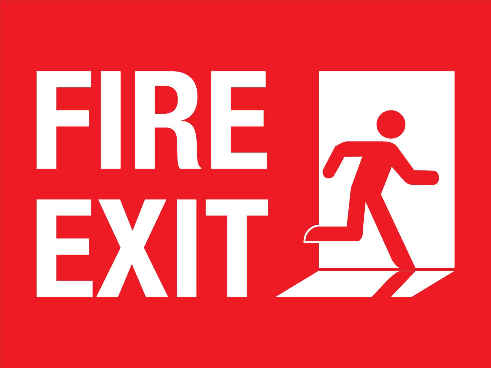 Fire Exit With Icon Sign - New Signs