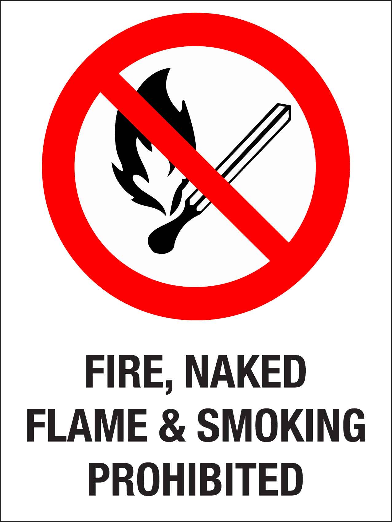 Fire Naked Flame & Smoking Prohibited Sign - New Signs
