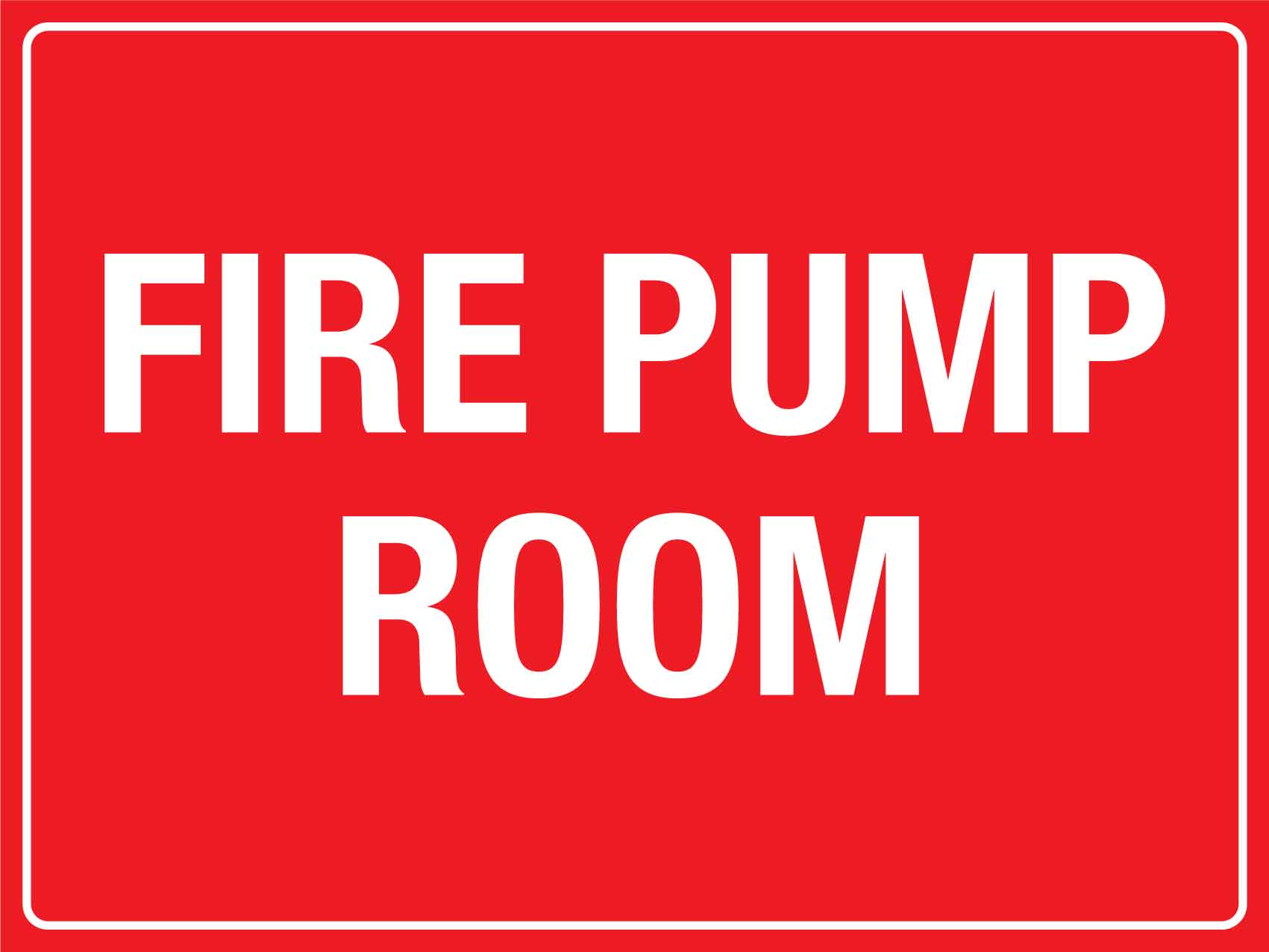 Fire Pump Room Sign - New Signs