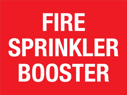 Fire Sprinkler Booster Sign - New Signs