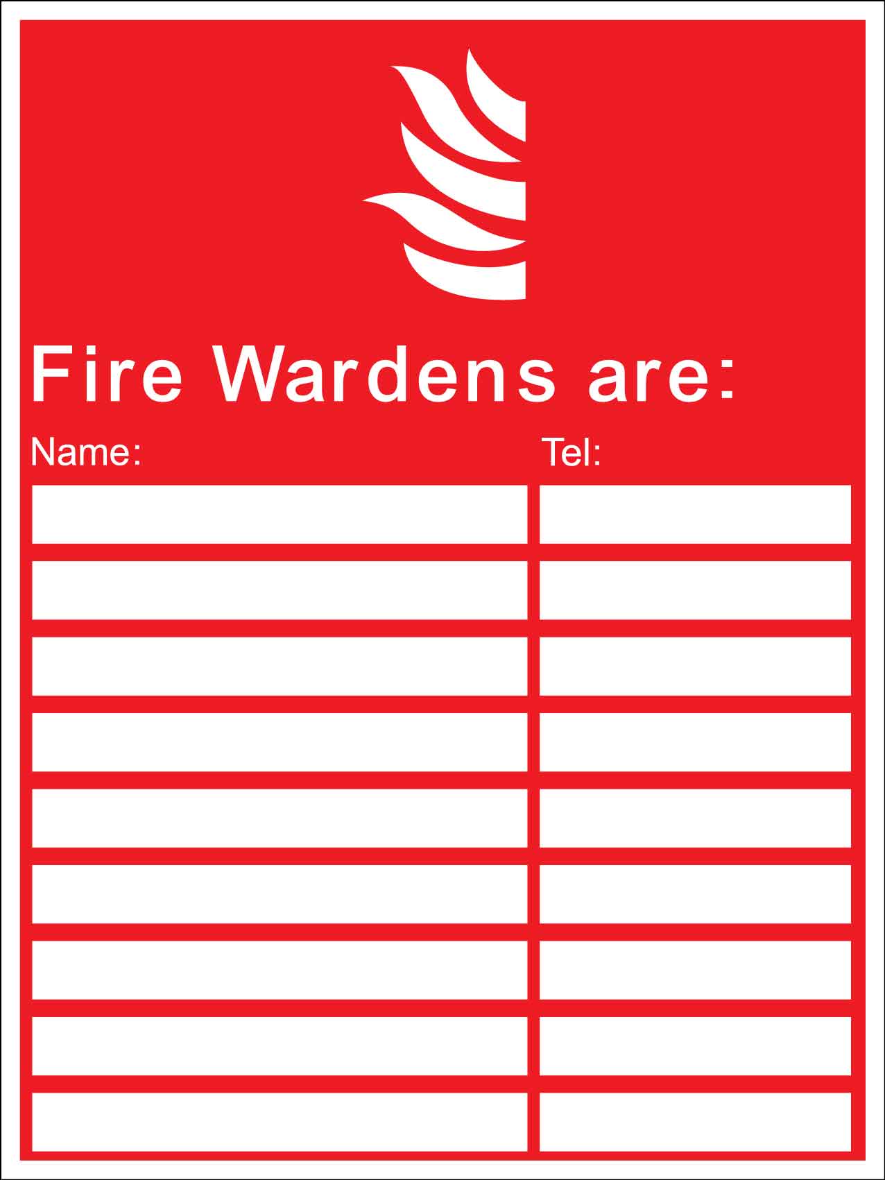 Fire Wardens Are Sign - New Signs