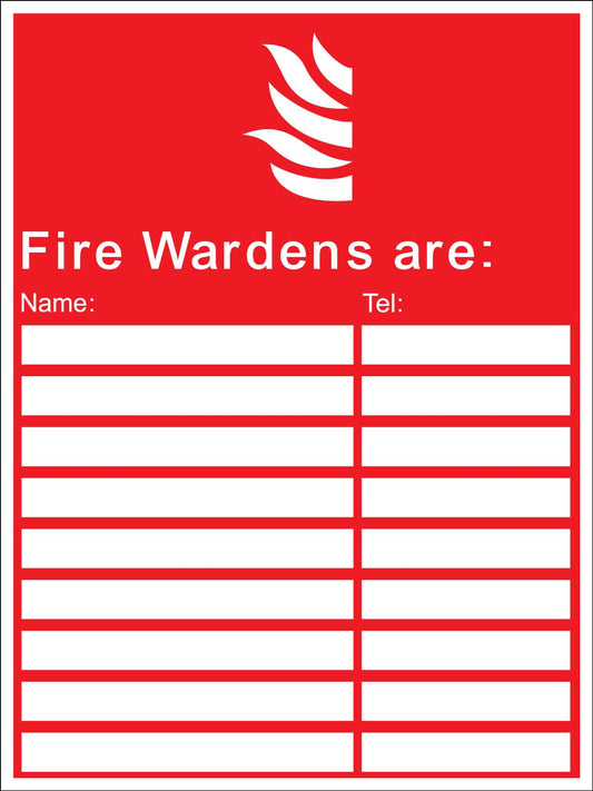 Fire Wardens Are Sign - New Signs