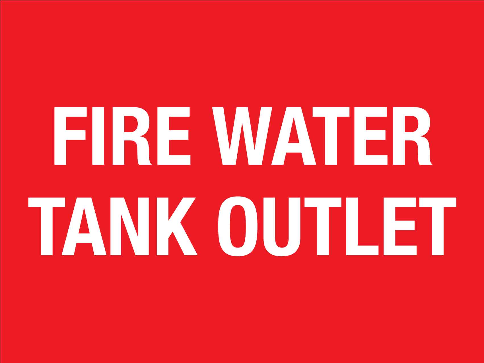 Fire Water Tank Outlet Sign - New Signs