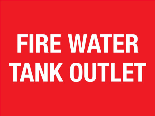 Fire Water Tank Outlet Sign - New Signs