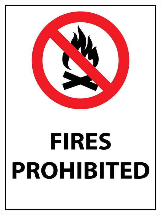 Fires Prohibited Sign - New Signs