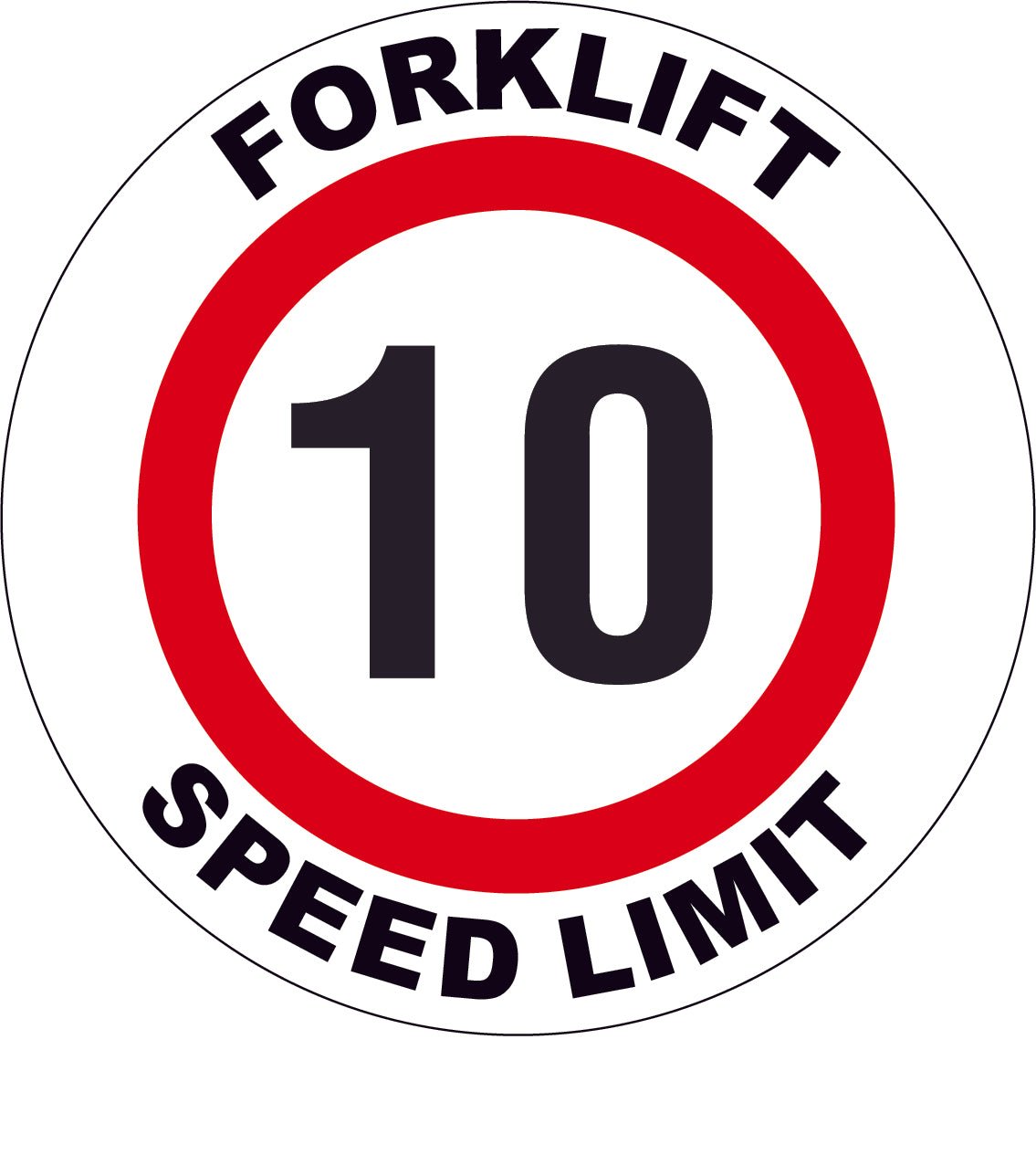 Forklift Speed Limit 10 Decal - New Signs
