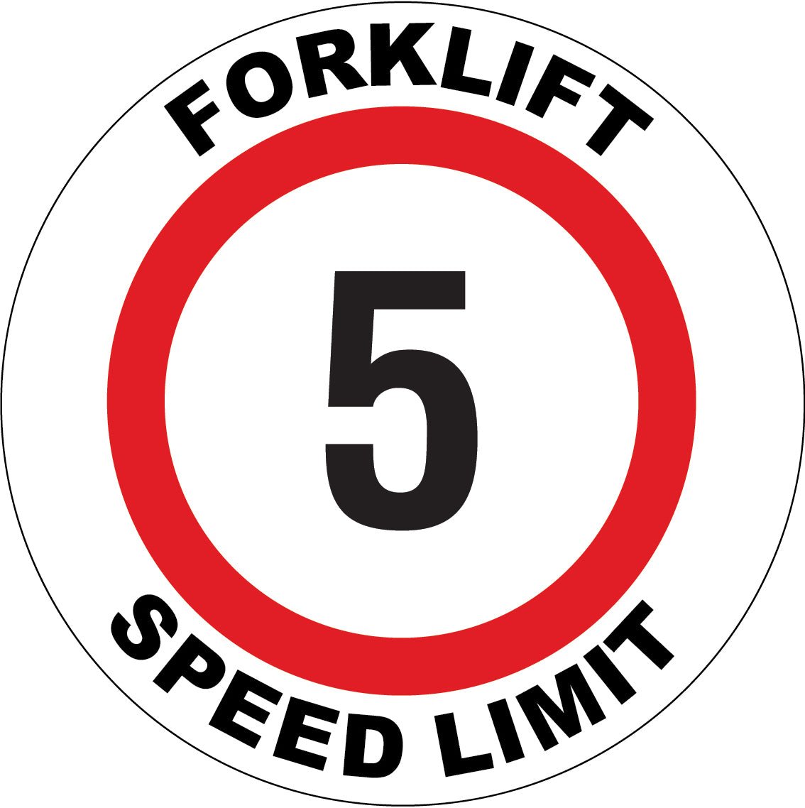 Forklift Speed Limit 5 Decal - New Signs