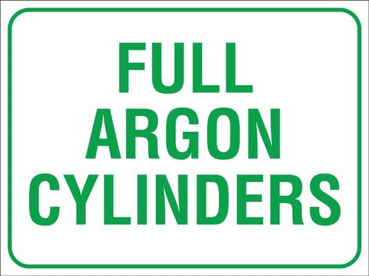 Full Argon Cylinders Sign - New Signs