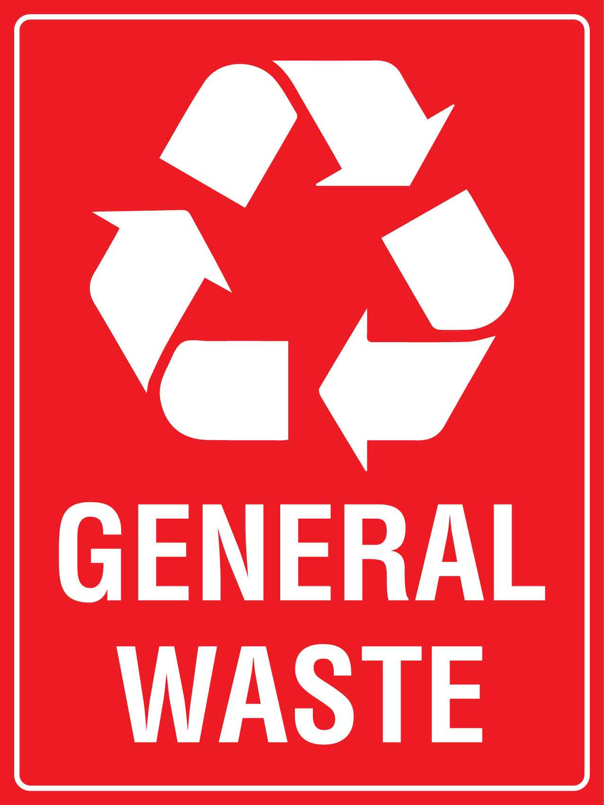 Gen Wasste Sign General Waste Red Sign – New Signs