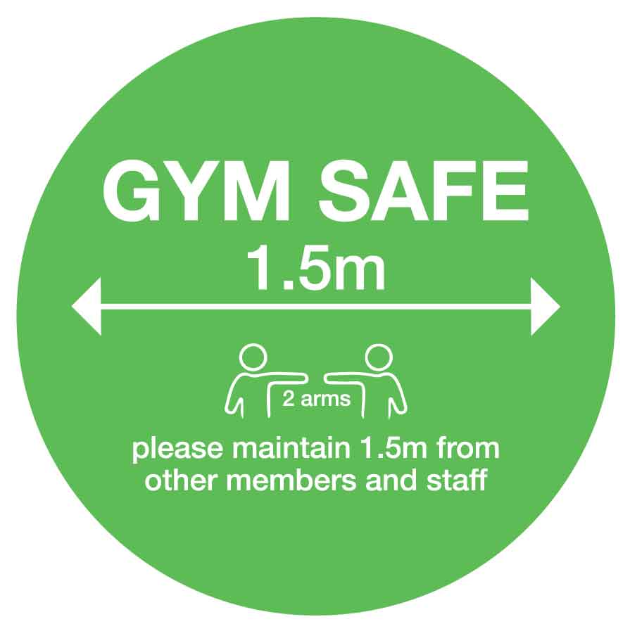 Green & White Gym Safe Social Distance Floor Sticker - Anti Slip - New Signs