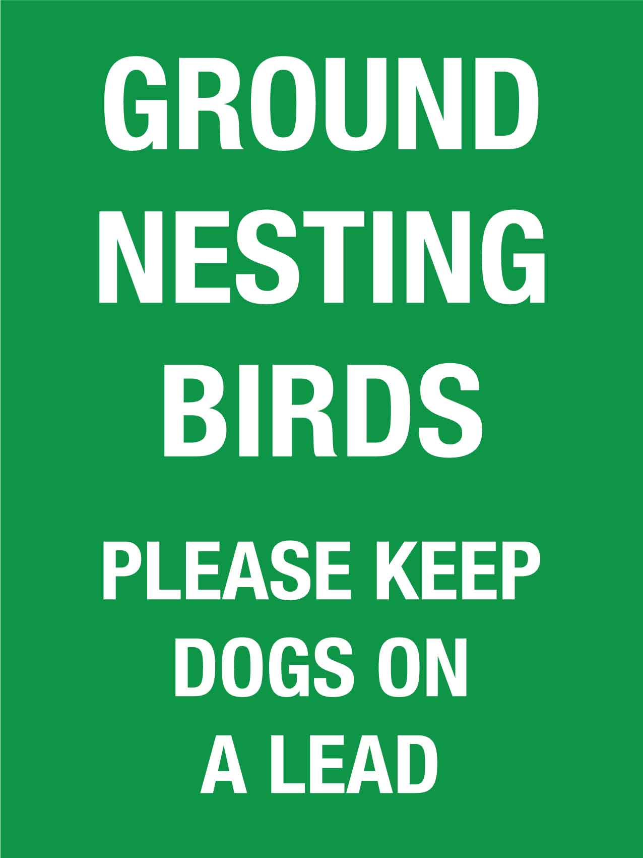 Ground Nesting Birds Please Keep Dogs On a Lead Sign - New Signs