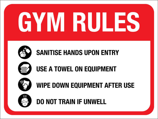 Gym Rules Sign - New Signs