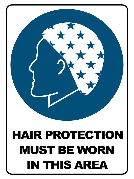 Hair Protection Must Be Worn In This Area Sign - New Signs