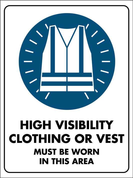HiVis Vest Area Safety Sign - New Signs