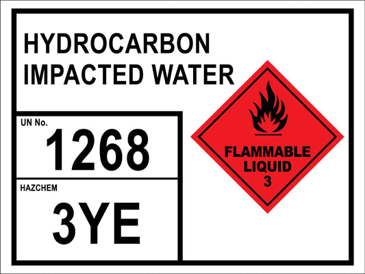 Hydrocarbon Impacted Water 1268 3YE Sign - New Signs