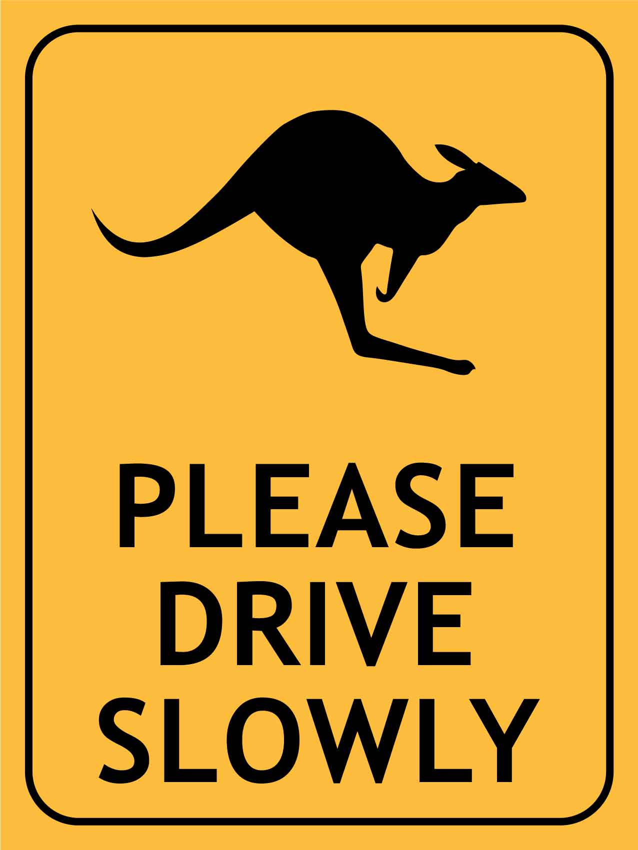 Kangaroo Please Drive Slowly Sign - New Signs