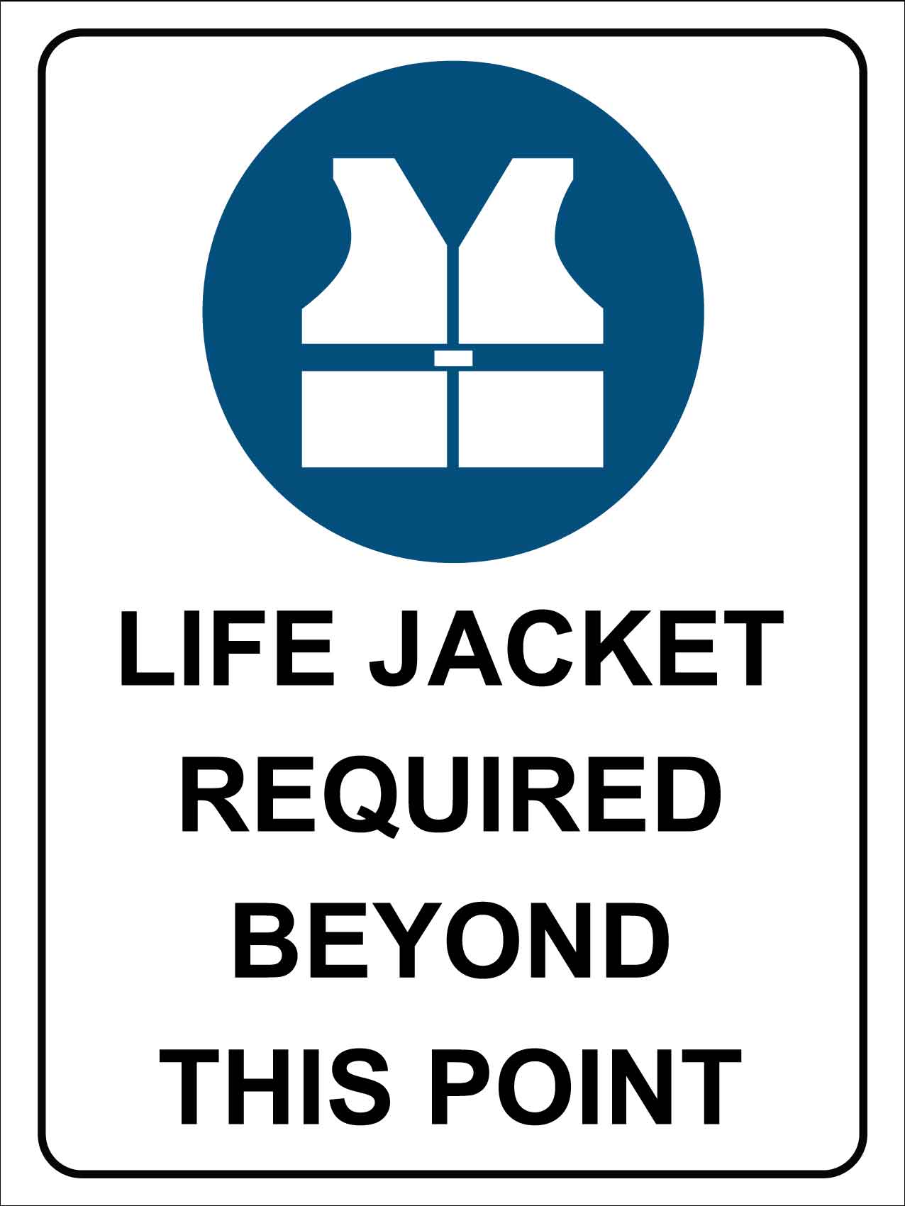 Life Jacket Required Beyond this Point Sign - New Signs