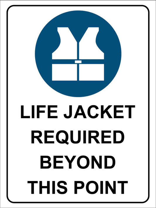 Life Jacket Required Beyond this Point Sign - New Signs
