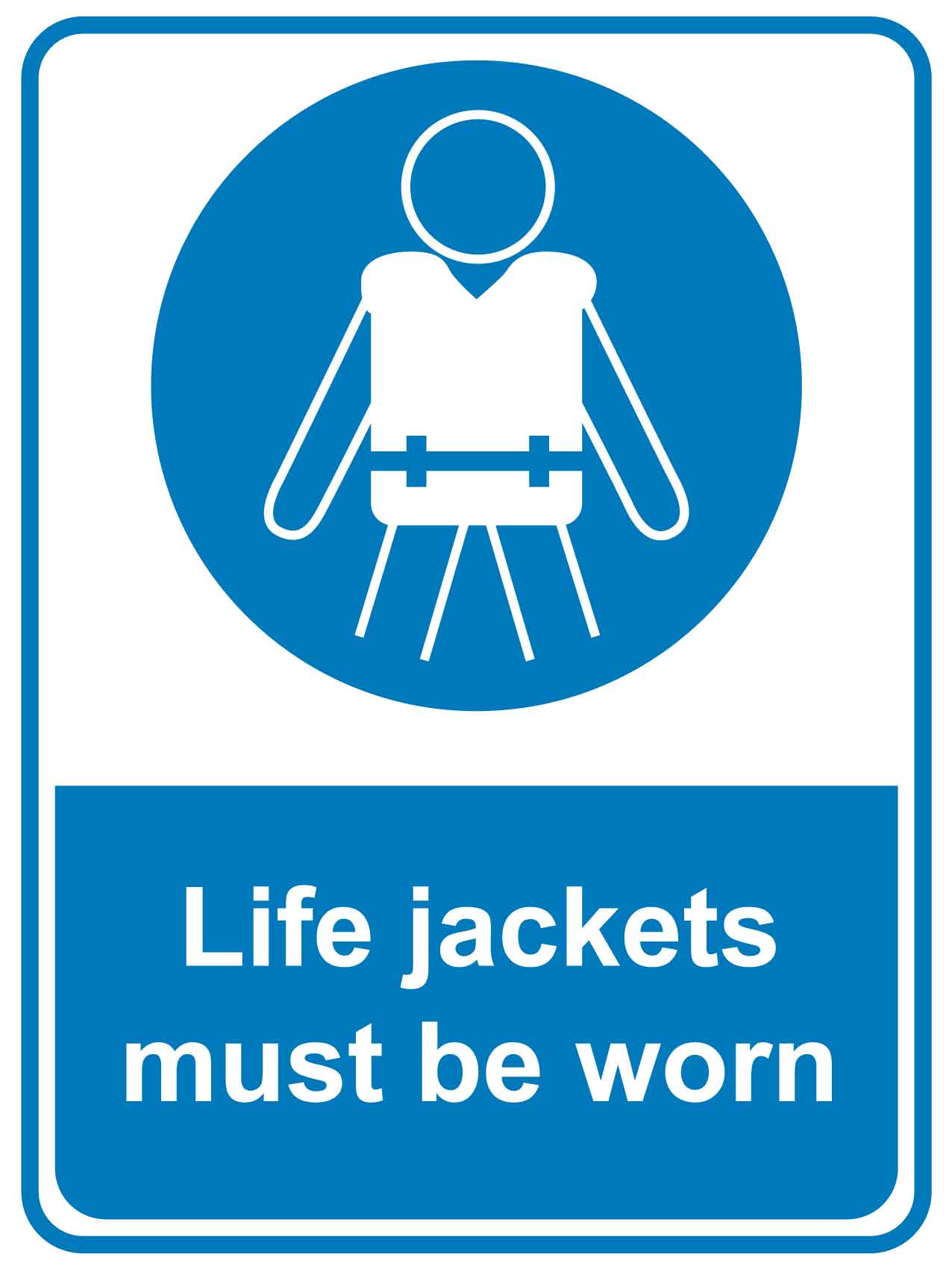 Life Jackets Must Be Worn Sign - New Signs