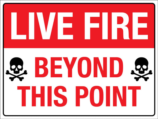 Live Fire Beyond This Point Sign - New Signs