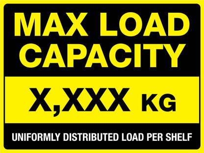 Max Load Capacity Sign - New Signs