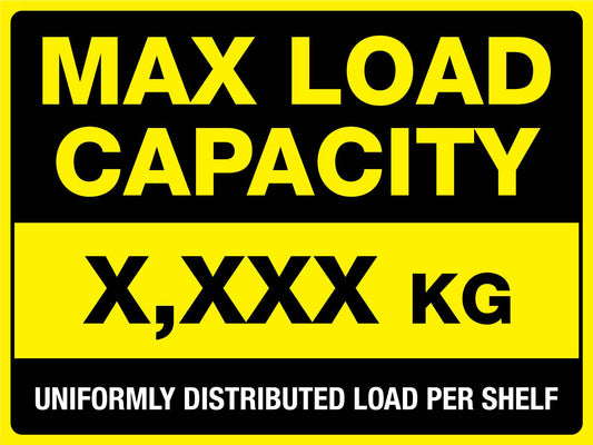 Max Load Capacity Sign - New Signs