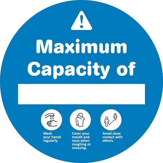 Maximum Capacity of Blue Decal - New Signs