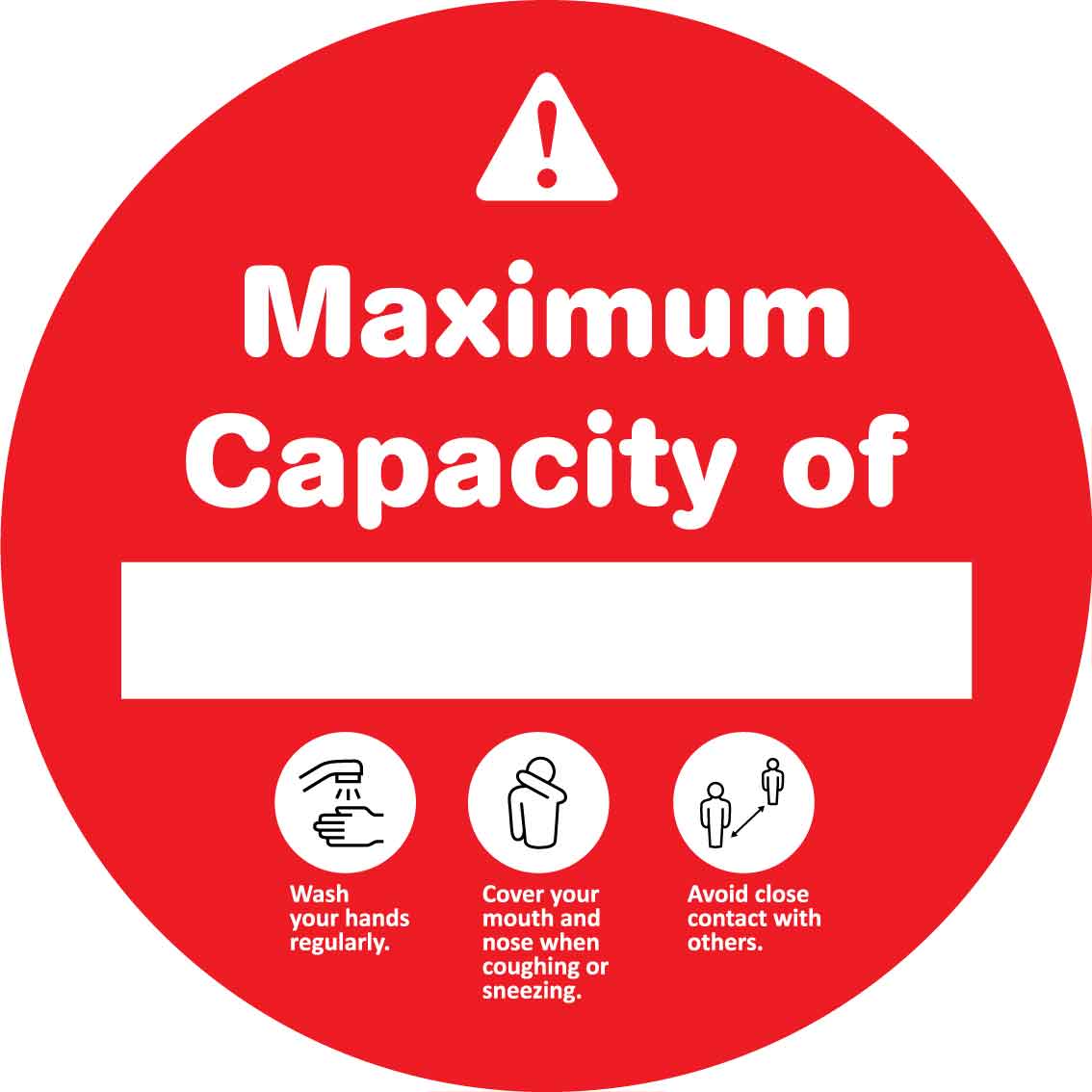 Maximum Capacity of Red Decal - New Signs