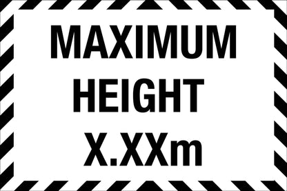 Maximum Height Black and White Sign - New Signs