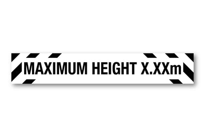 Maximum Height Black and White Sign - New Signs