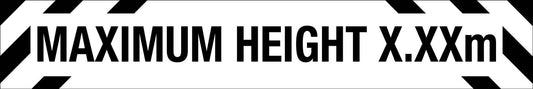 Maximum Height Black and White Sign - New Signs
