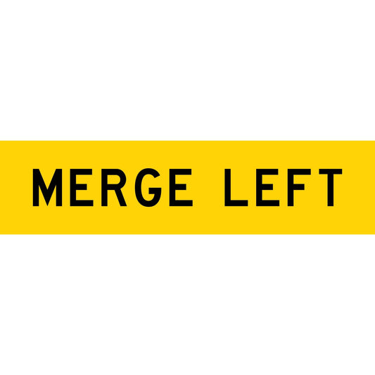 Merge Left Long Skinny Multi Message Traffic Sign - New Signs