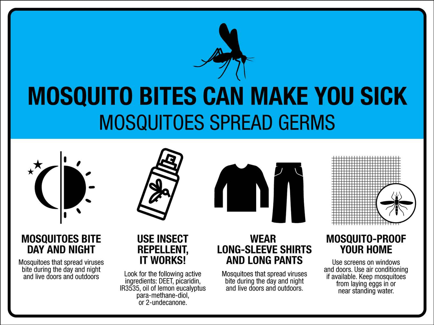 Mosquito Bites Can Make You Sick Sign - New Signs