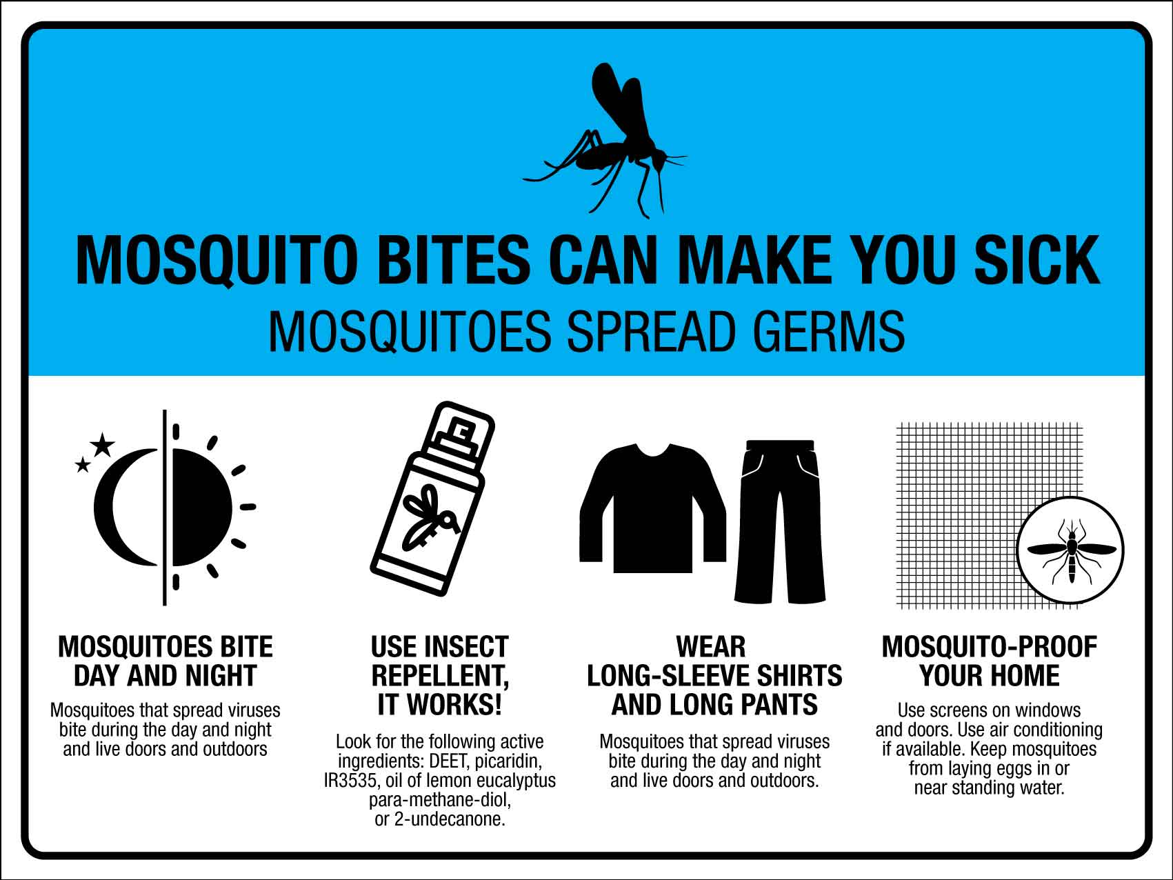 Mosquito Bites Can Make You Sick Sign - New Signs