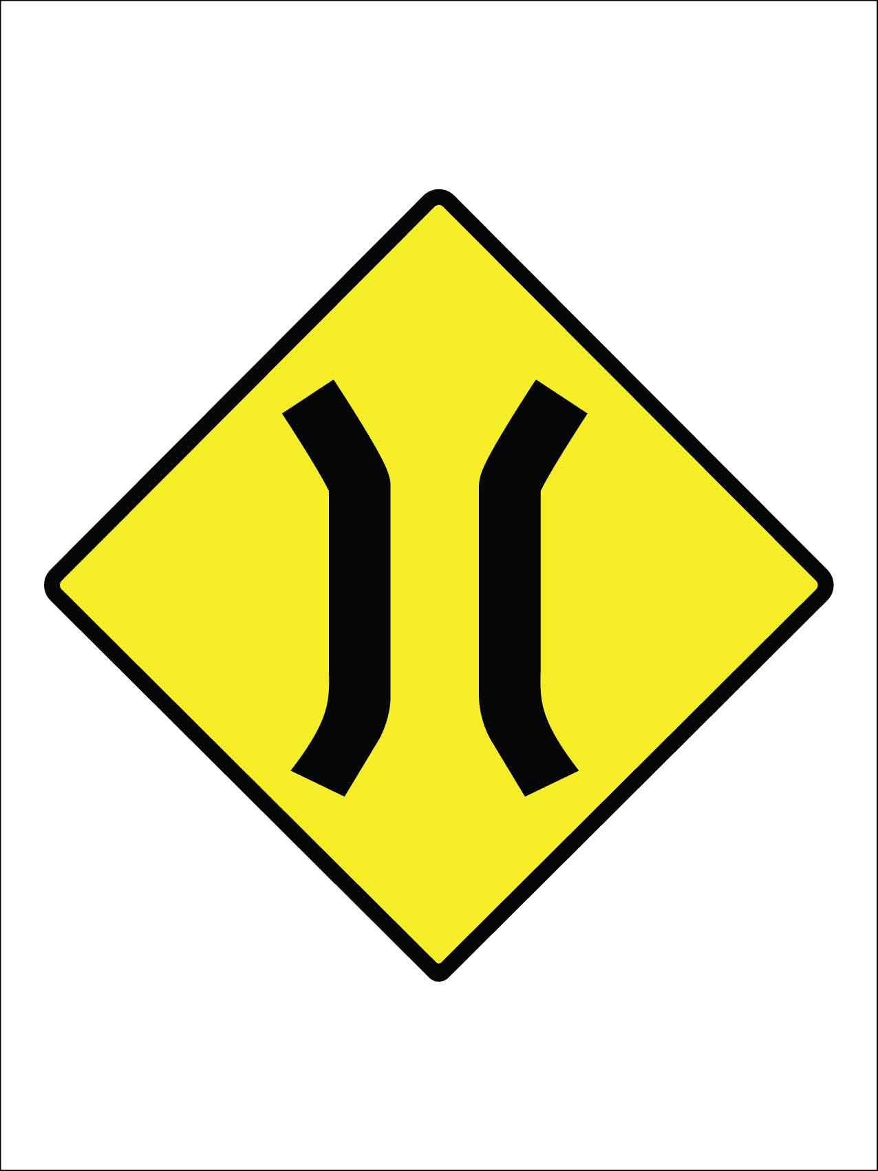 Narrow Bridge Symbol Sign - New Signs