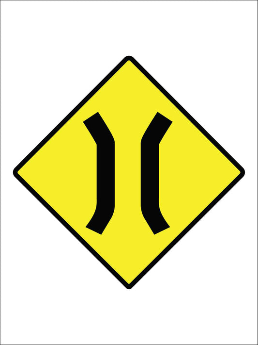 Narrow Bridge Symbol Sign - New Signs