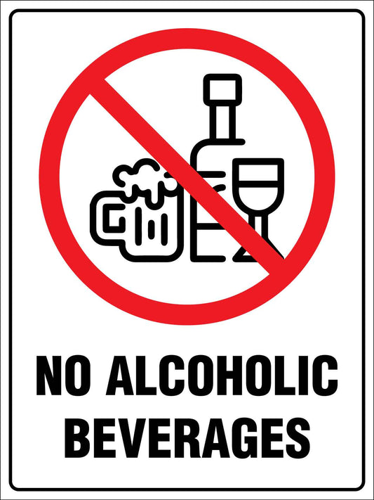 No Alcoholic Beverages Sign - New Signs