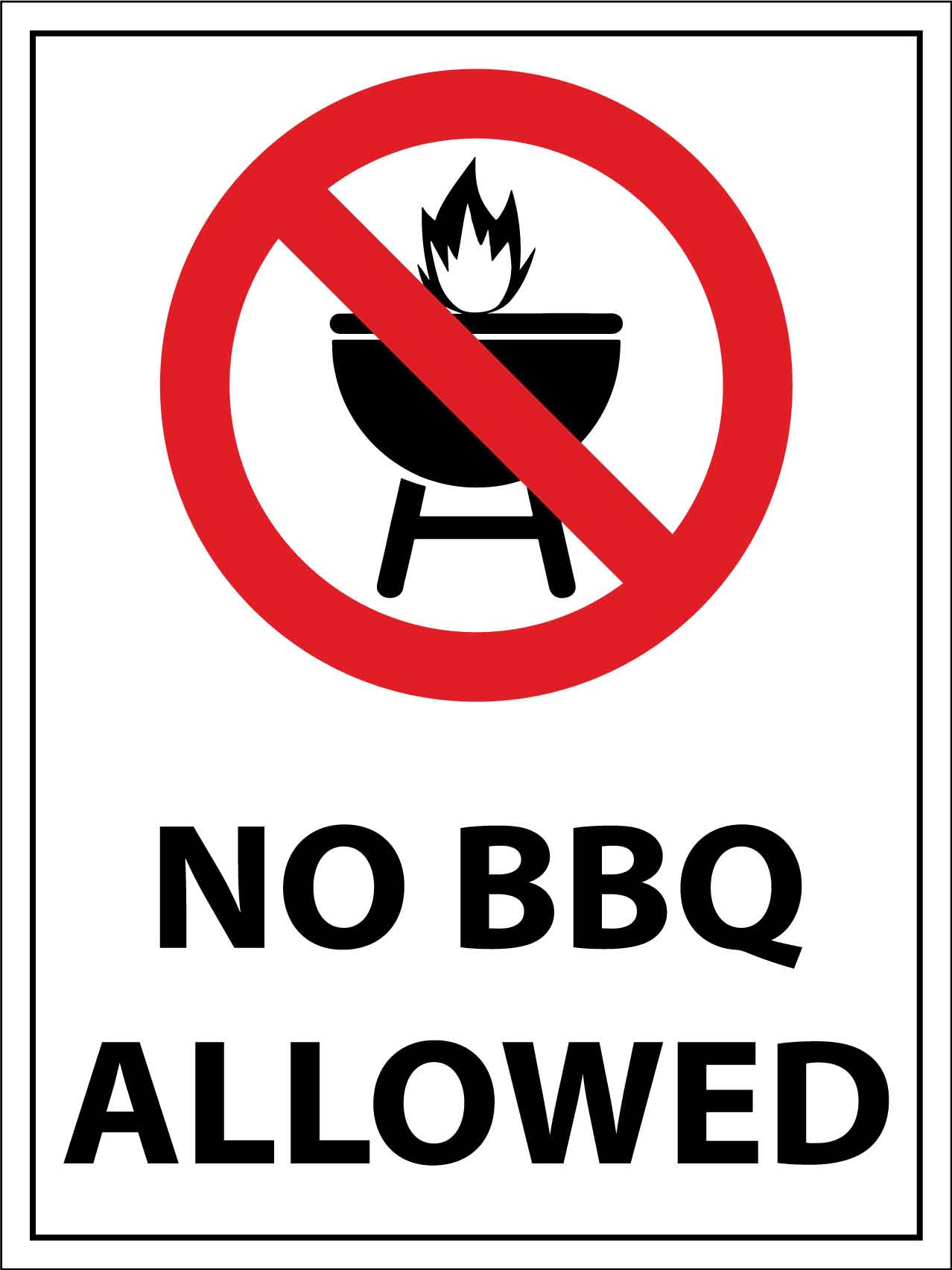 No BBQ Allowed Sign - New Signs