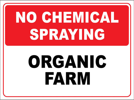 No Chemical Spraying Organic Farm Sign - New Signs