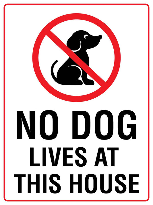 No Dog Lives At This House Sign - New Signs