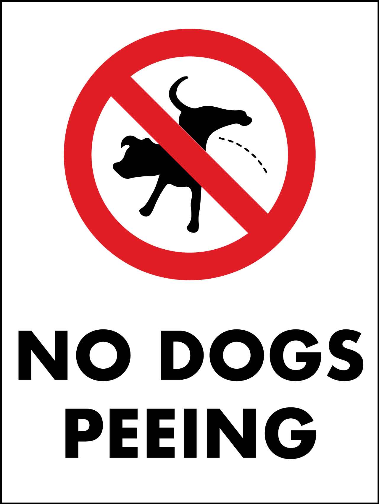 No Dogs Peeing Sign - New Signs