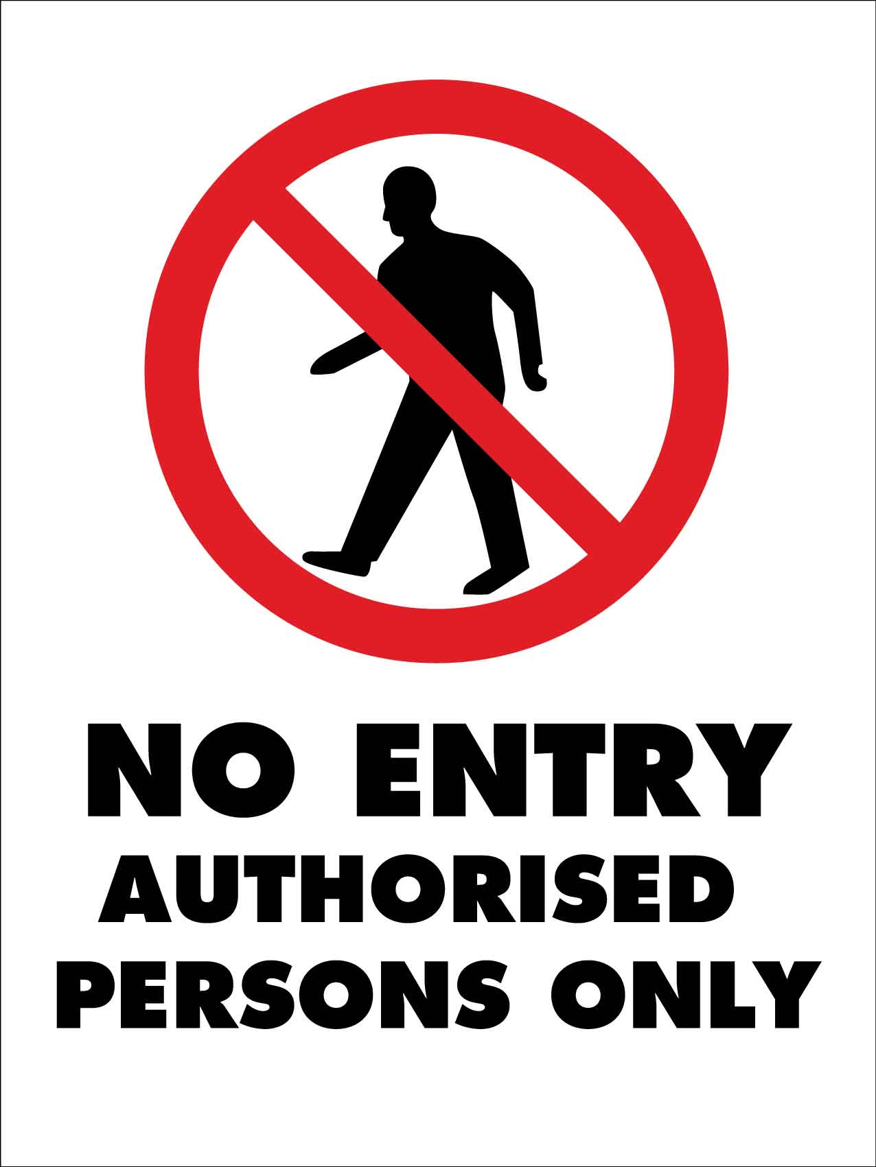 No Entry Authorised Persons Only Sign - New Signs