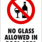 No Glass Allowed in Pool Area Sign - New Signs