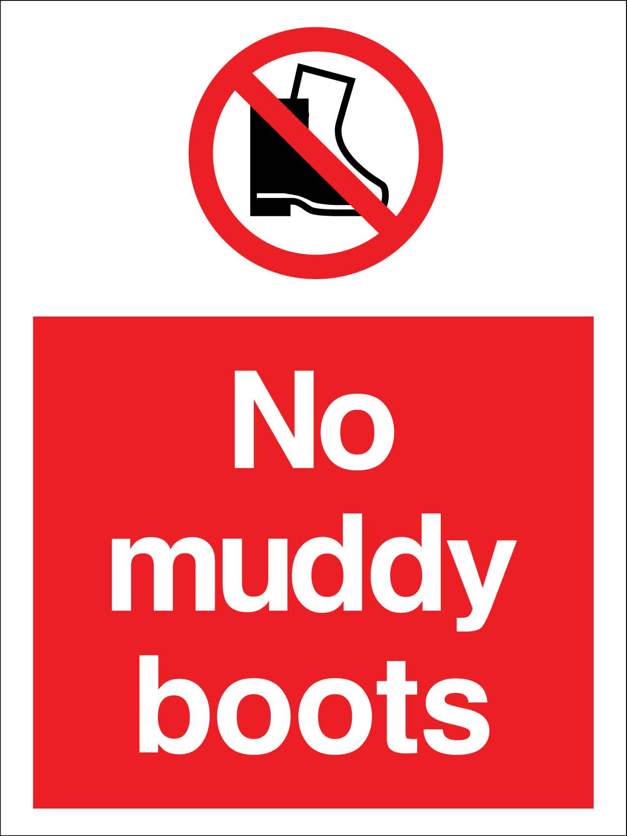 No Muddy Boots Sign - New Signs