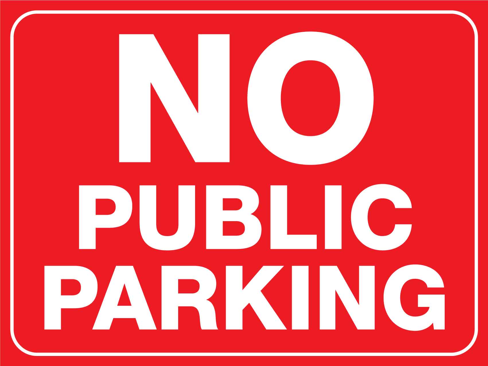 No Public Parking Sign - New Signs