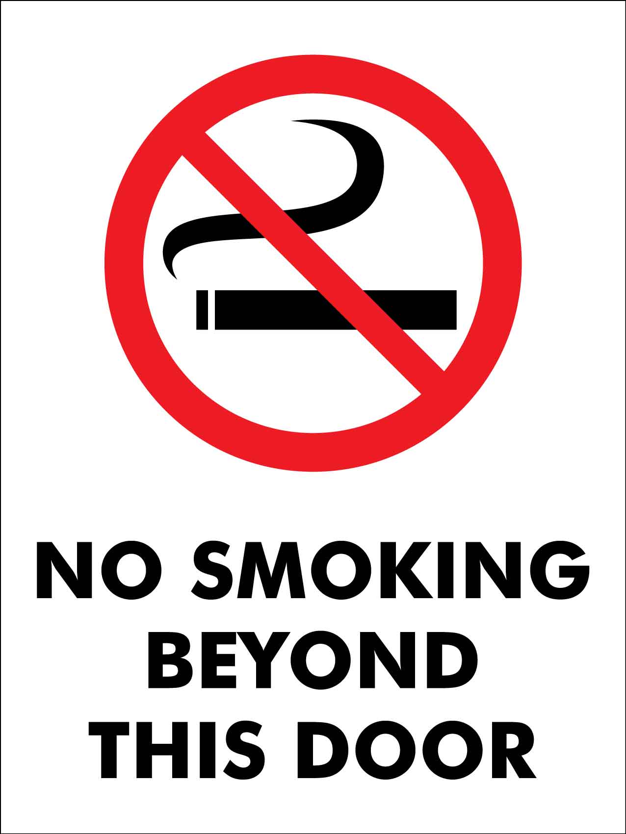 No Smoking Beyond This Door Sign - New Signs