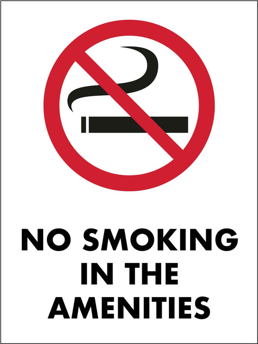 No Smoking In Amenities Sign - New Signs
