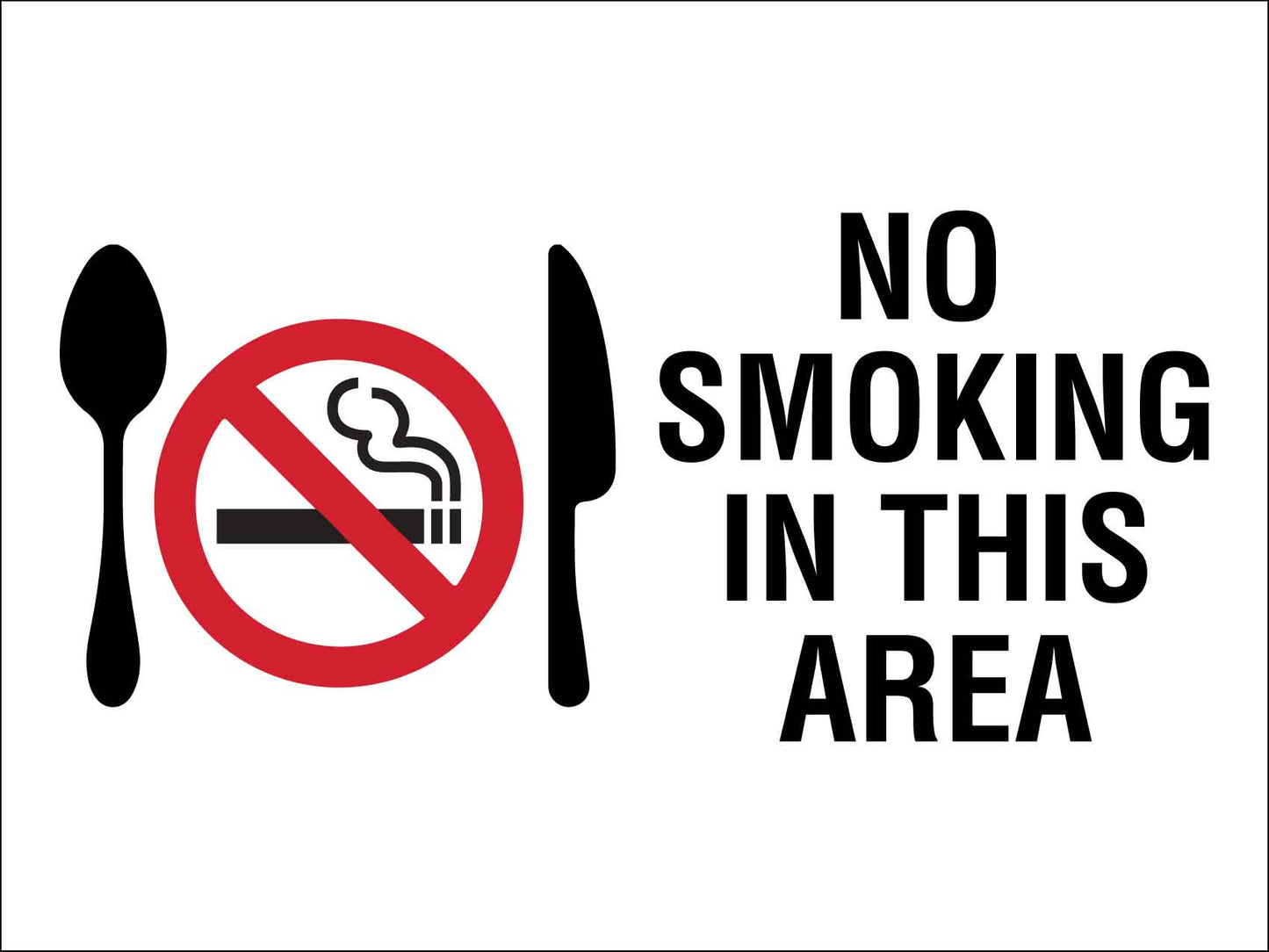 No Smoking In This Area Sign - New Signs