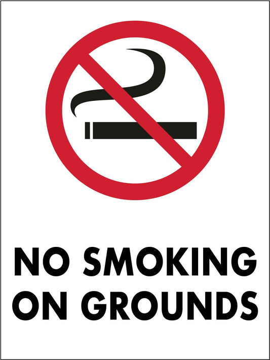 No Smoking On Grounds Sign - New Signs